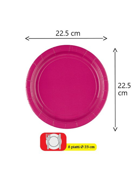 Magenta Piatti di carta 23 cm