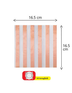 Rose Gold Tovaglioli di carta 33x33 cm 2
