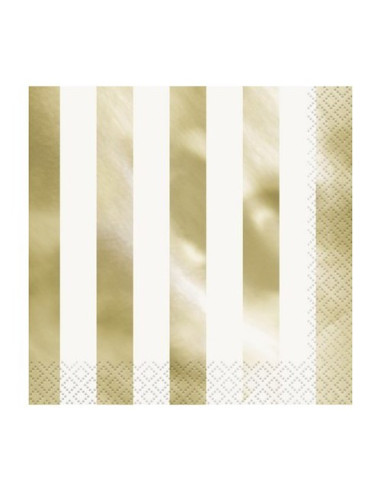 Oro - Tovaglioli di carta 33x33 cm (strisce)