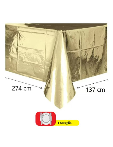 Oro - Tovaglia di plastica 137x274 cm