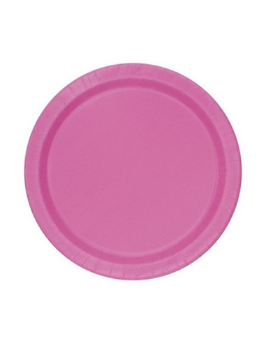 Rosa acceso Piatti di carta da dessert 20 cm