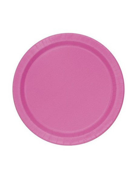 Rosa acceso Piatti di carta da dessert 20 cm