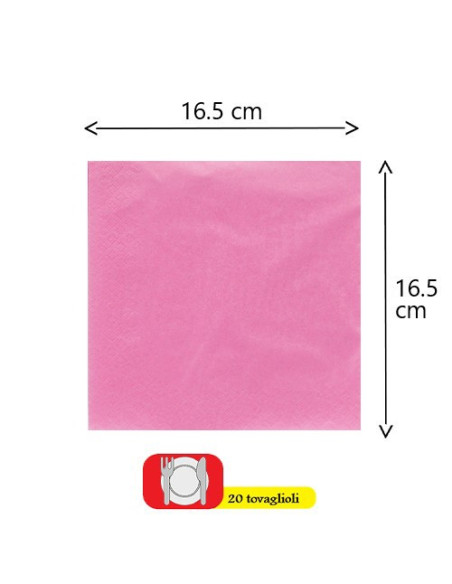 Rosa acceso - Tovaglioli di carta 33x33 cm