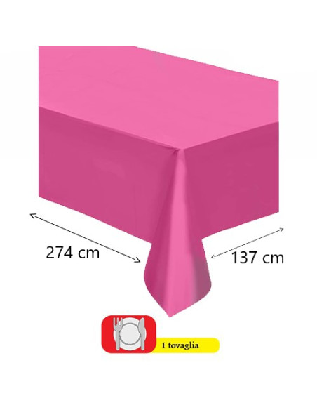 Rosa acceso - Tovaglia di plastica 137x274 cm