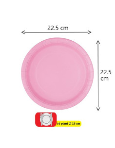 Rosa pastello Piatti di carta 23 cm 2