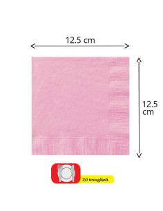 Rosa pastello Tovaglioli di carta da buffet 25x25 cm 2