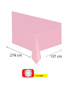 Rosa pastello Tovaglia di plastica 137x274 cm 2