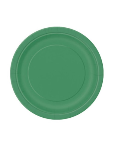 Verde smeraldo - Piatti di carta da dessert 18 cm