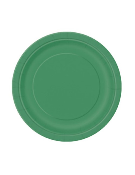 Verde smeraldo - Piatti di carta da dessert 18 cm