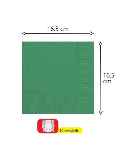 Verde Smeraldo Tovaglioli di carta 33x33 cm