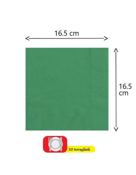 Verde Smeraldo Tovaglioli di carta 33x33 cm