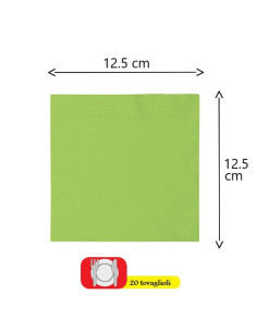 Tovagliolo 25 x 25 cm Verde lime 2