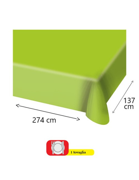 Tovaglia plastica 137 x 274 cm Verde lime