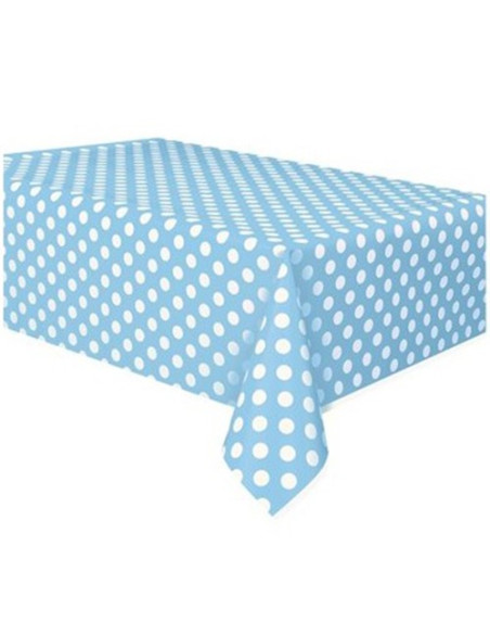 Azzurro pois Bianchi Tovaglia di plastica 137x274 cm