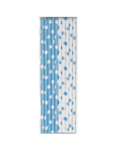 Azzurro pois Bianchi Cannucce di carta