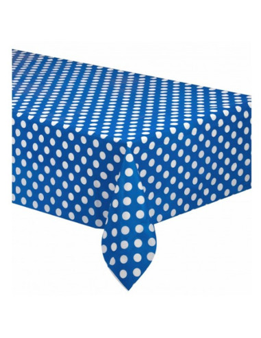 Blu pois Bianchi Tovaglia di plastica 137x274 cm