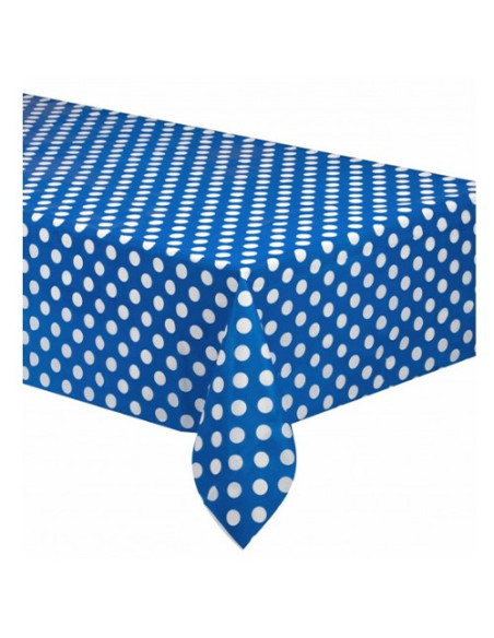 Blu pois Bianchi Tovaglia di plastica 137x274 cm