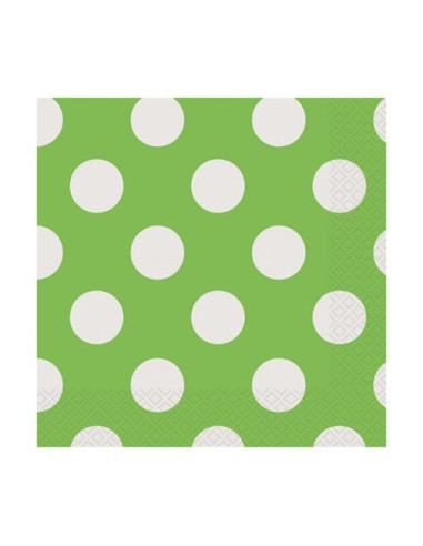 Verde Pois Bianchi - Tovaglioli di carta 33x33 cm