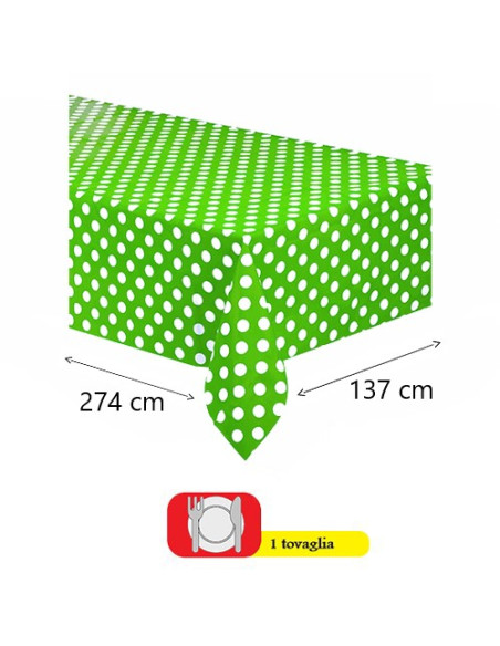 Verde pois Bianchi Tovaglia di plastica 137x274 cm