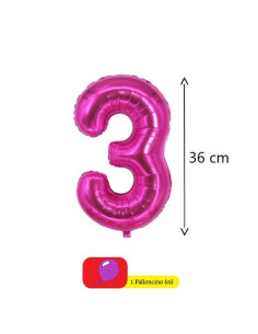 Magenta - Palloncino foil 14"- 36 cm (Nr. 0) 2