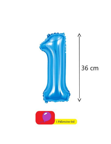 Azzurro - Palloncino foil 14"- 36 cm (Nr. 0)