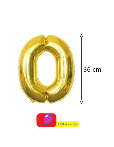 Oro Palloncini foil a forma di numero 14"- 36 cm