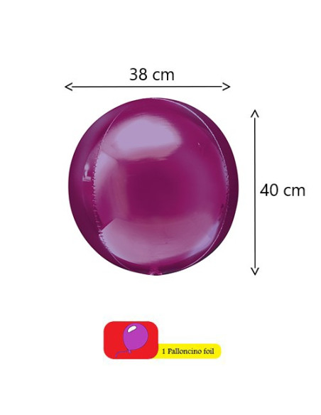 Rosa acceso - Pallone foil ORBZ 38x40 cm