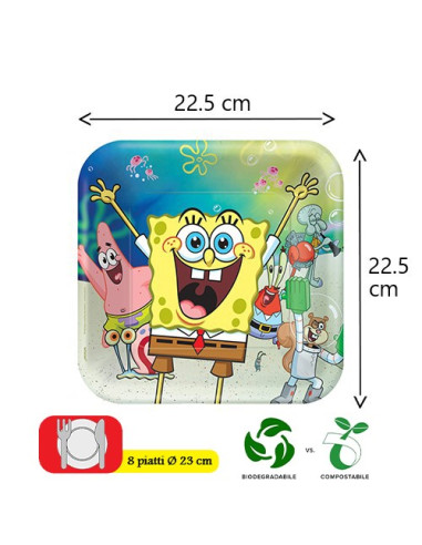 SpongeBob - Piatti di carta 23 cm