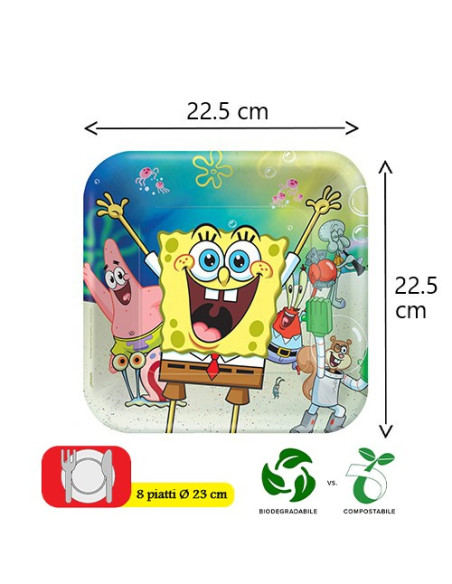 SpongeBob - Piatti di carta 23 cm