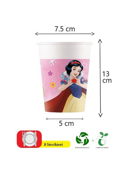 Princess Dreaming Bicchieri di carta 200 ml ECO