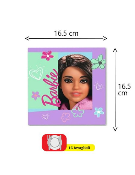 Barbie Tovaglioli di carta 33x33 cm