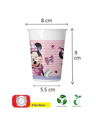Minnie - Bicchieri di carta 200 ml
