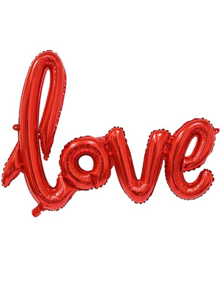 Palloncino foil 70x60 cm con scritta Love di colore Rosso