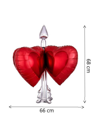 Pallone foil Ultrashape 66 x 68 cm Heart Arrow