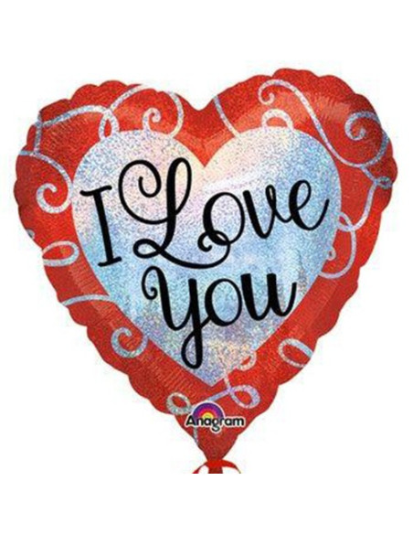 Pallone foil standard 17" - 42 cm Sparkle Heart