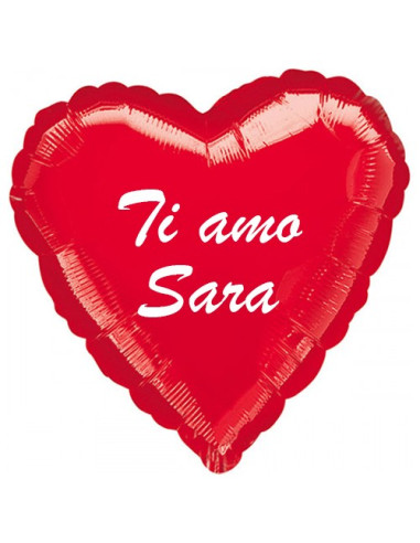 Rosso Palloncino foil a forma di cuore...