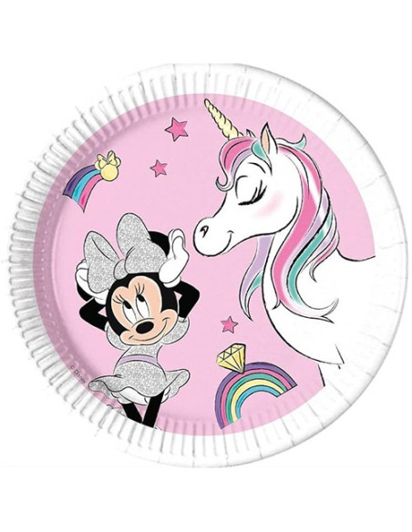 Minnie Unicorn - Piatti di carta da dessert 20 cm