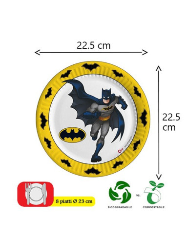 Batman Piatti di carta 23 cm ECO