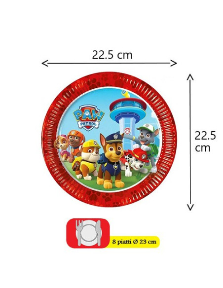 Paw Patrol Piatti di carta 23 cm