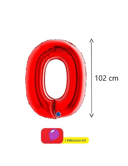 Rosso Palloncini foil a forma di numero 40"- 102 cm