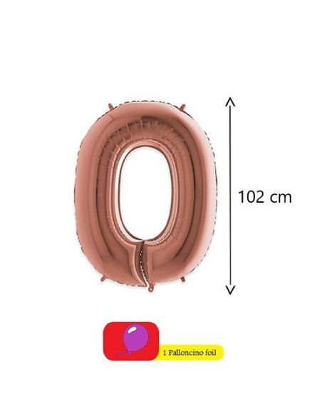Rose Gold Palloncini foil a forma di numero 40"- 102 cm