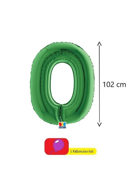 Verde Smeraldo Palloncini foil a forma di numero 40"- 102 cm