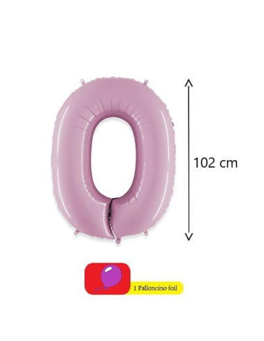 Rosa Pastello Palloncini foil a forma di numero...