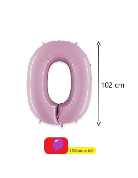 Rosa Pastello Palloncini foil a forma di numero 40"- 102 cm