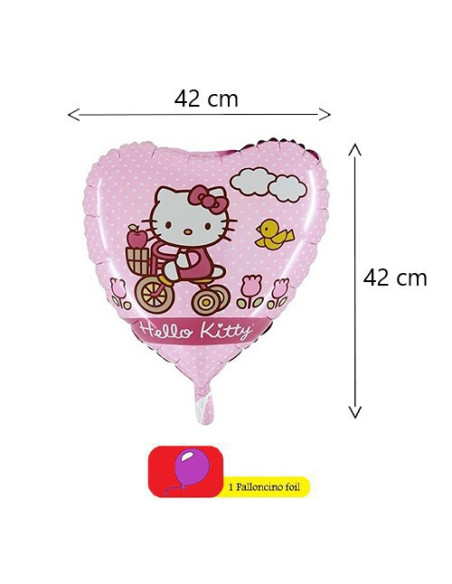 Hello Kitty Palloncino foil a forma di cuore 36x36 cm