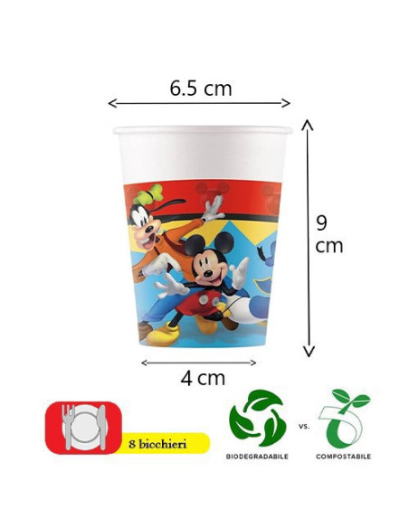 Topolino Bicchieri di carta 200 ml ECO