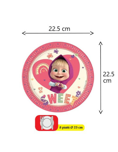 Masha & Orso - Piatti di carta 23 cm