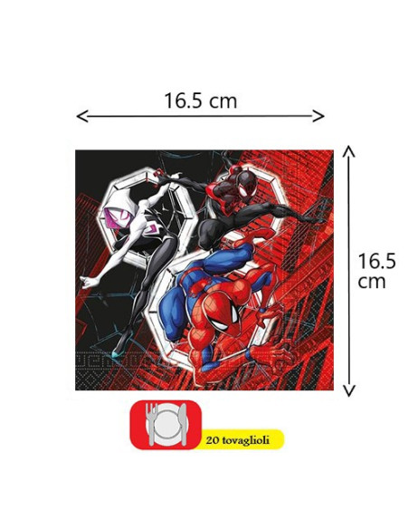 Spider Man Tovaglioli di carta 33x33 cm