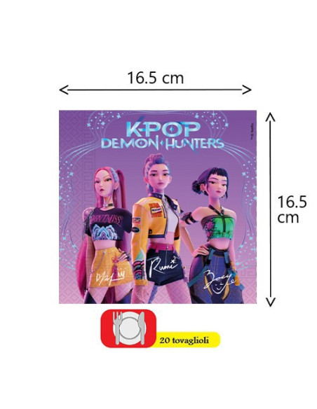 K-Pop Demon Hunter Tovaglioli di carta 33x33 cm