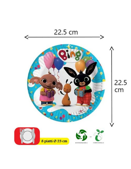 Bing - Piatti di carta 23 cm ECO